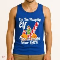 Sexy Elf Here Empty Your Sack Rude Naughty Christmas Candy Funny Gift Tank Top thumb 3
