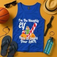Sexy Elf Here Empty Your Sack Rude Naughty Christmas Candy Funny Gift Tank Top thumb 4