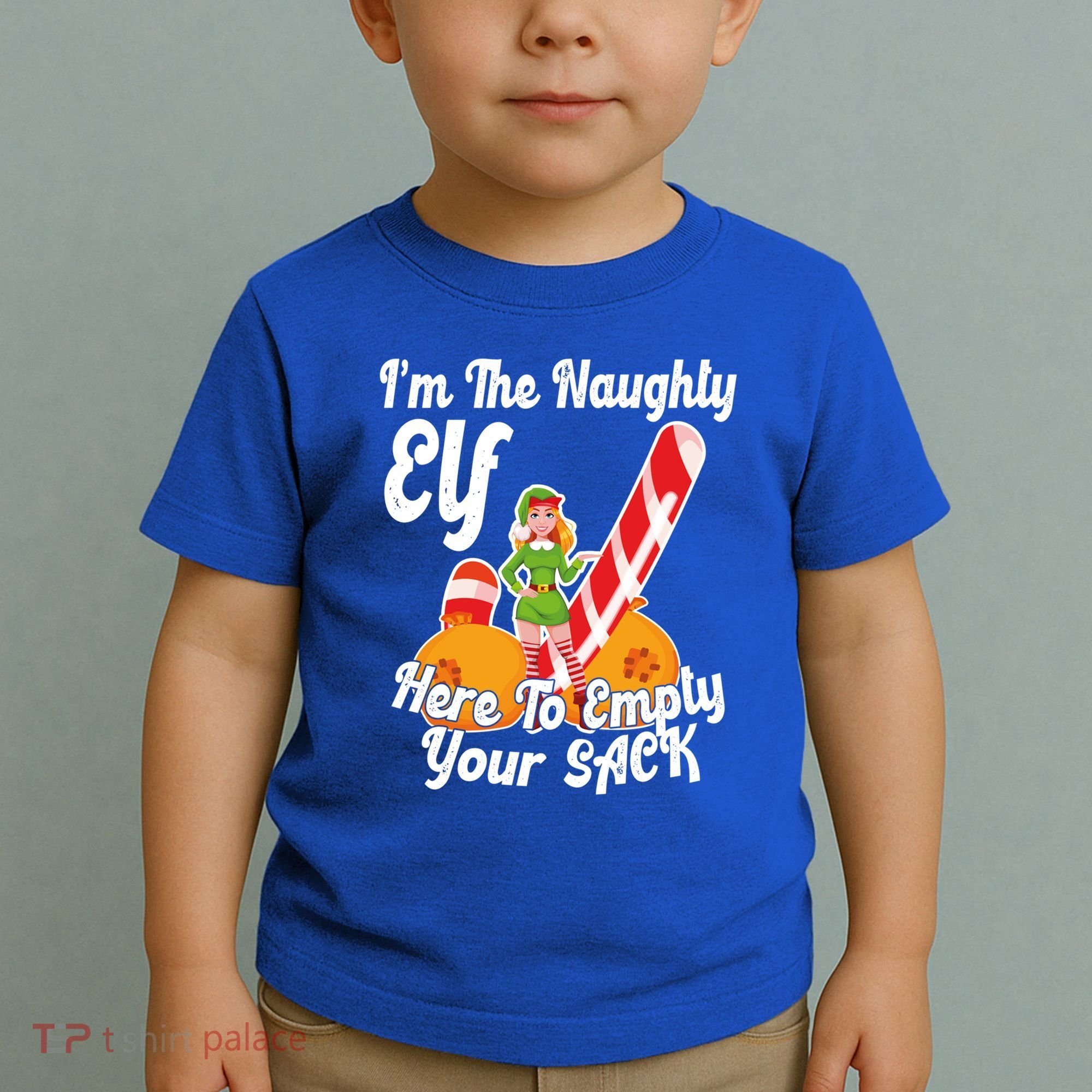 Sexy Elf Here Empty Your Sack Rude Naughty Christmas Candy Funny Gift Toddler T-Shirt