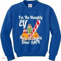 Sexy Elf Here Empty Your Sack Rude Naughty Christmas Candy Funny Gift Kids Sweatshirt thumb 0