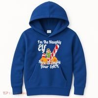 Sexy Elf Here Empty Your Sack Rude Naughty Christmas Candy Funny Gift Kids Hoodie thumb 0