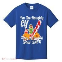 Sexy Elf Here Empty Your Sack Rude Naughty Christmas Candy Funny Gift Kids T-Shirt thumb 0
