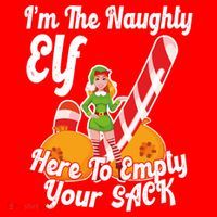 Sexy Elf Here Empty Your Sack Rude Naughty Christmas Candy Funny Gift Santa Hat thumb 1