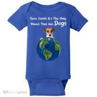 Save Earth Its The Only Planet That Has Dogs Earth Day Gift Baby Bodysuit thumb 0