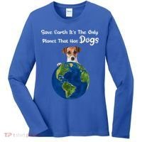 Save Earth Its The Only Planet That Has Dogs Earth Day Gift Women's Long Sleeve Shirt thumb 0