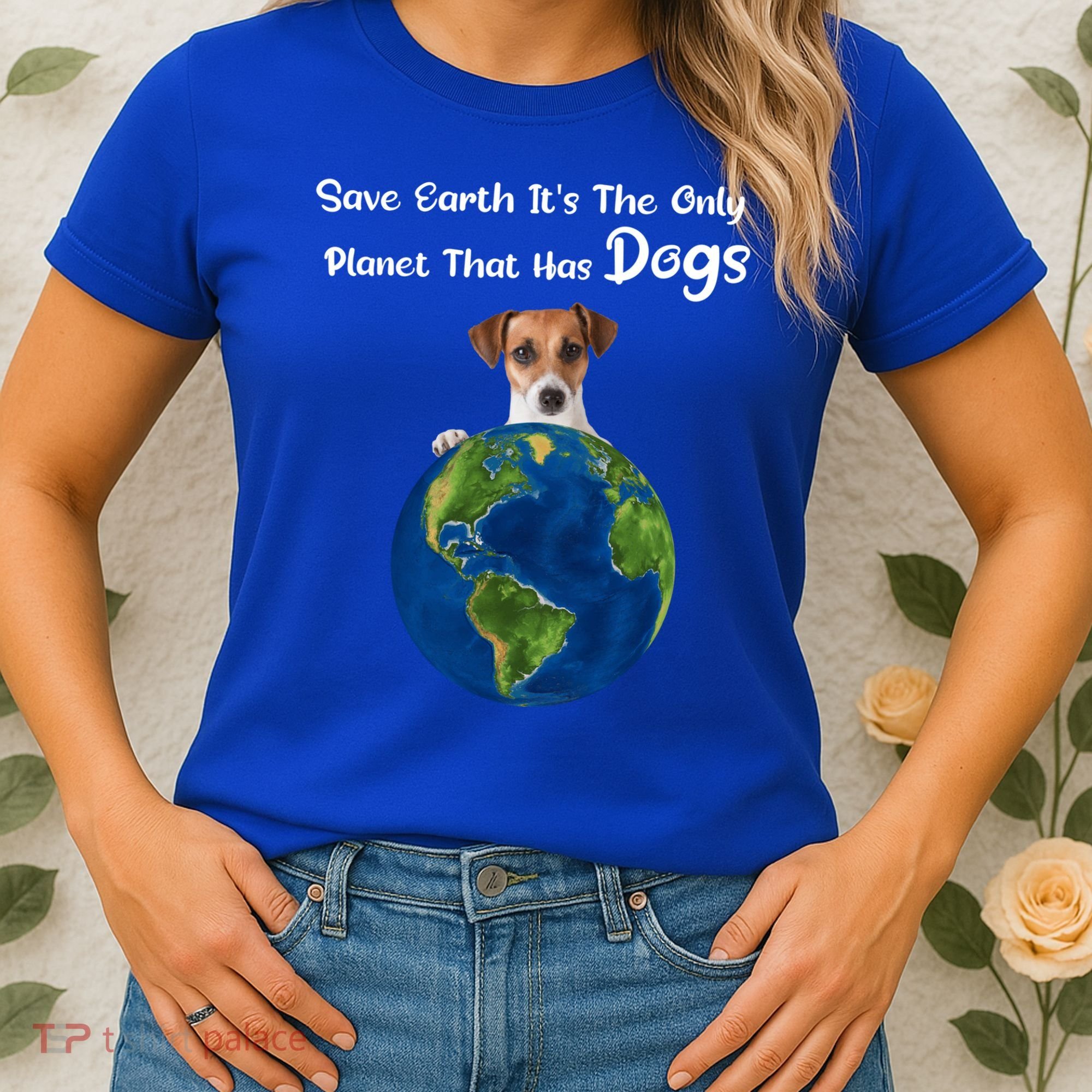 Save Earth Its The Only Planet That Has Dogs Earth Day Gift Women's T-Shirt