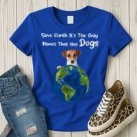 Save Earth Its The Only Planet That Has Dogs Earth Day Gift Women's T-Shirt thumb 3