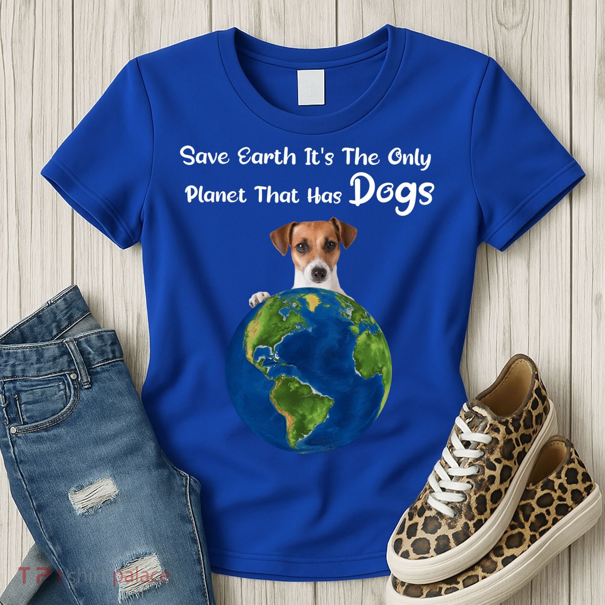 Save Earth Its The Only Planet That Has Dogs Earth Day Gift Women's T-Shirt