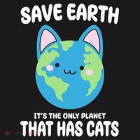 Save Earth It's The Only Planet That Has Cats Funny Cute Toddler Hoodie thumb 2