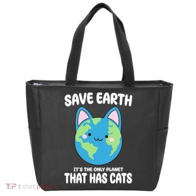 Save Earth It's The Only Planet That Has Cats Funny Cute Tote Bag
