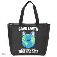 Save Earth It's The Only Planet That Has Cats Funny Cute Tote Bag thumb 0