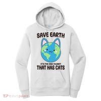Save Earth It's The Only Planet That Has Cats Funny Cute Women's Hoodie thumb 0