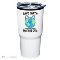 Save Earth It's The Only Planet That Has Cats Funny Cute Tumbler thumb 0