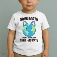 Save Earth It's The Only Planet That Has Cats Funny Cute Toddler T-Shirt thumb 2