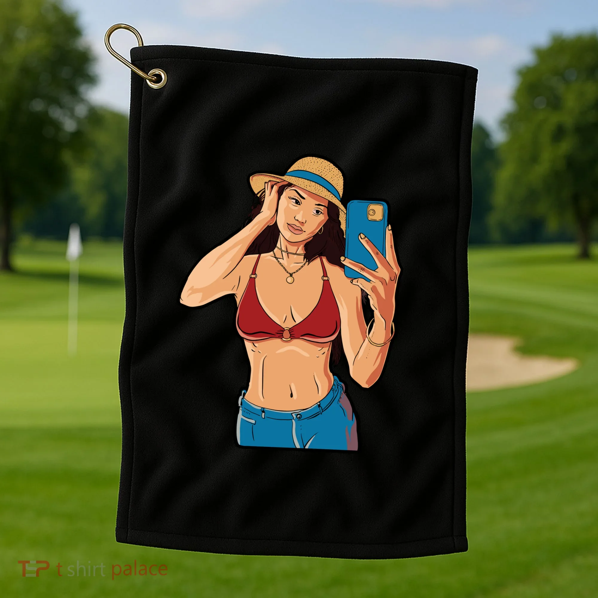 Selfie Girl Golf Towel