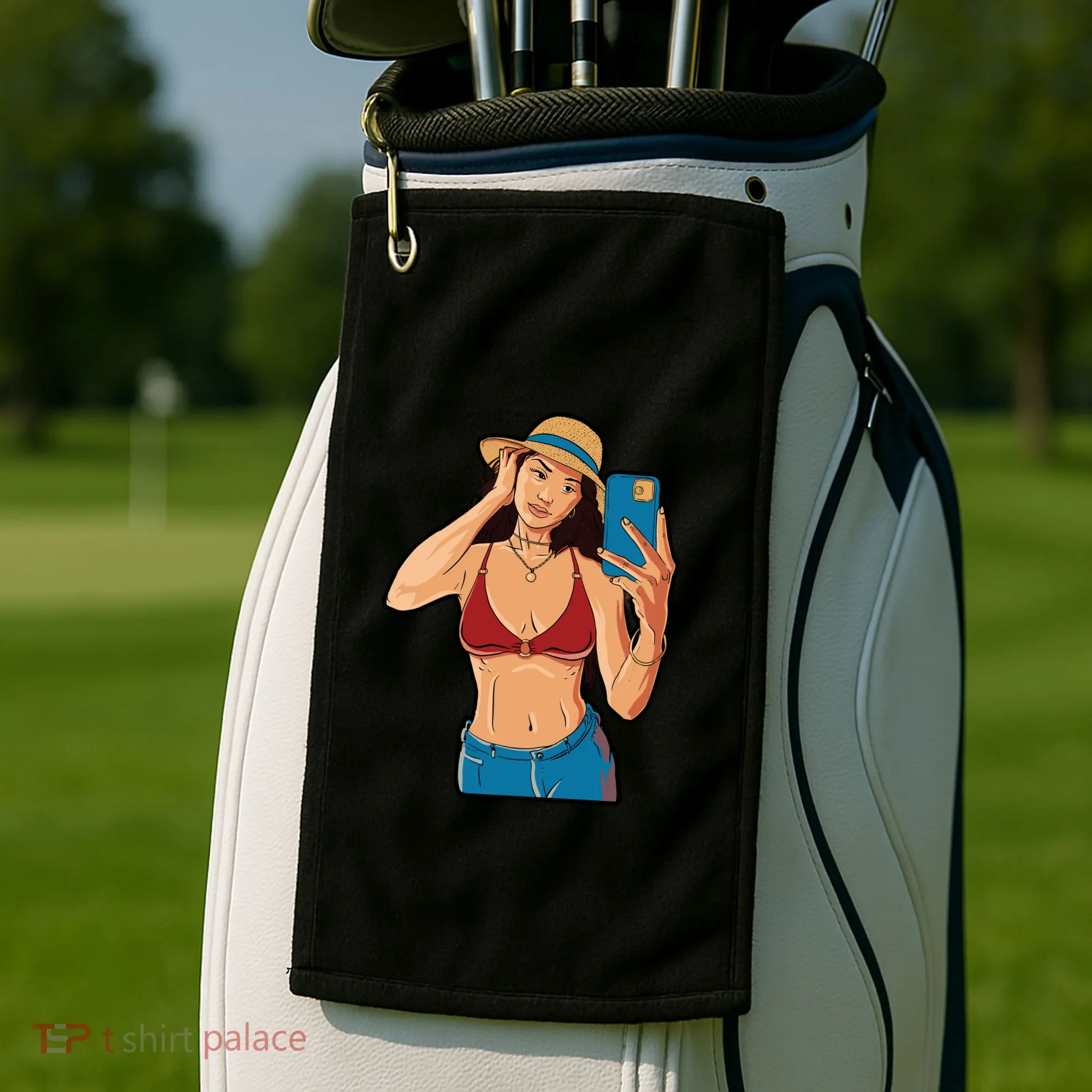 Selfie Girl Golf Towel