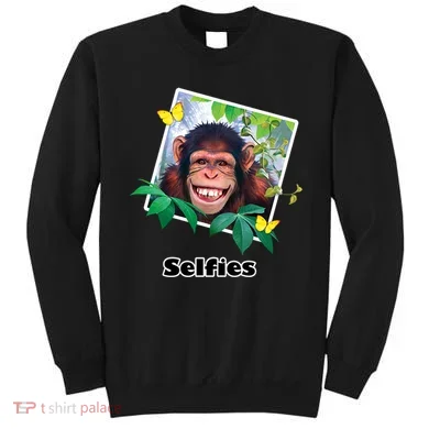 Selfies - Chimp Funny Selfie  Sweatshirt
