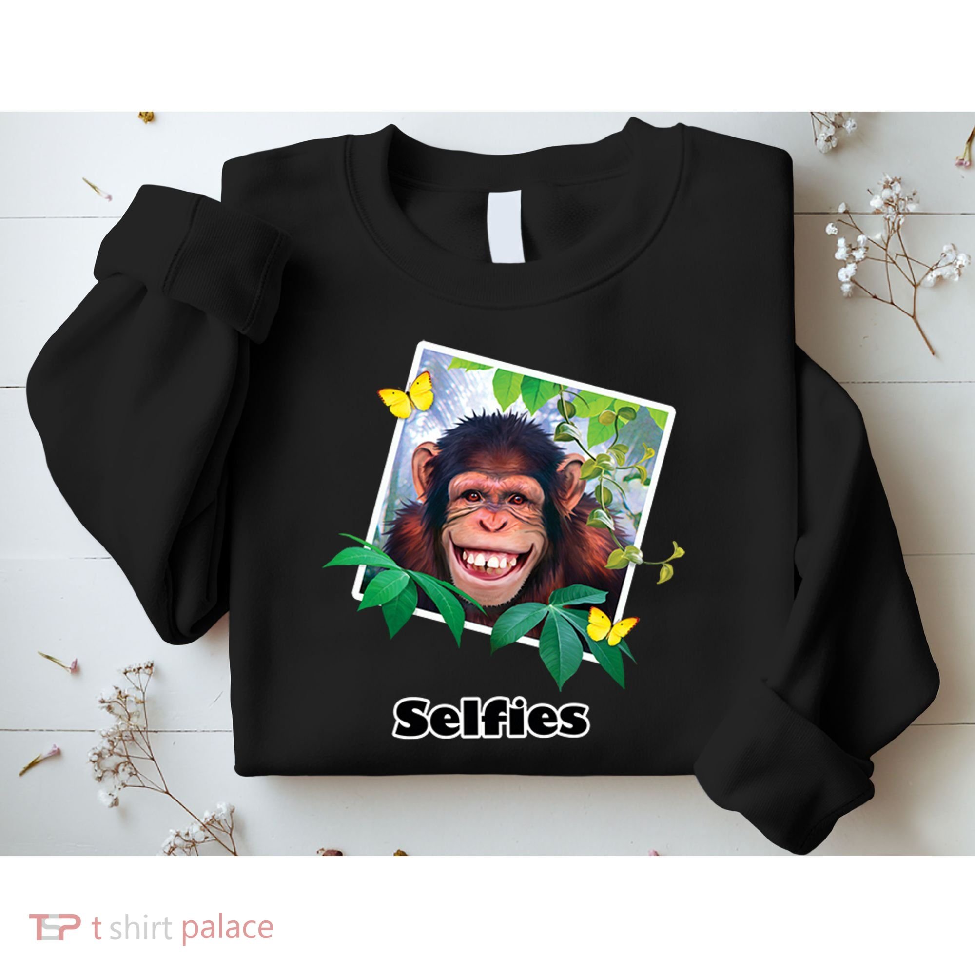 Selfies - Chimp Funny Selfie  Sweatshirt