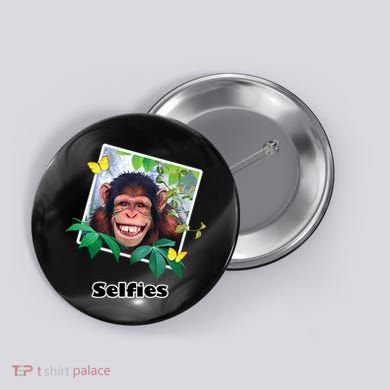Selfies - Chimp Funny Selfie  Button