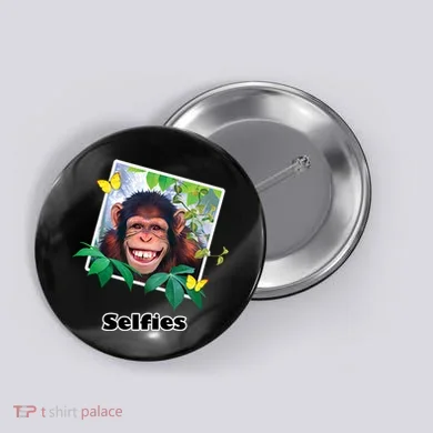Selfies - Chimp Funny Selfie  Button