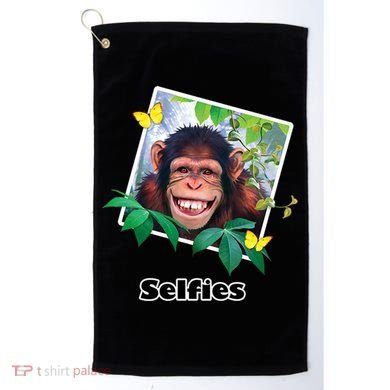 Selfies - Chimp Funny Selfie  Golf Towel