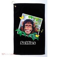 Selfies - Chimp Funny Selfie  Golf Towel thumb 0