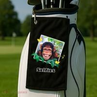 Selfies - Chimp Funny Selfie  Golf Towel thumb 2