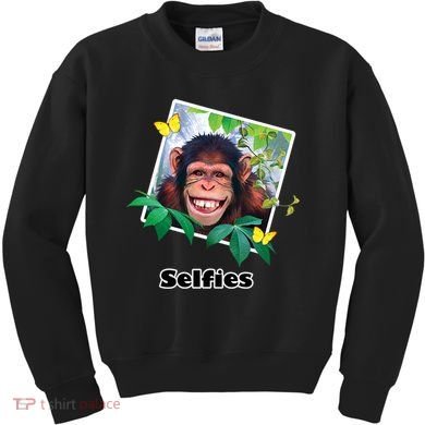 Selfies - Chimp Funny Selfie  Kids Sweatshirt
