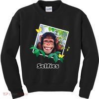 Selfies - Chimp Funny Selfie  Kids Sweatshirt thumb 0