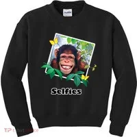 Selfies - Chimp Funny Selfie  Kids Sweatshirt thumb 0