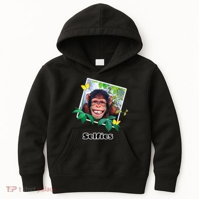 Selfies - Chimp Funny Selfie  Kids Hoodie