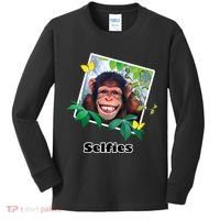 Selfies - Chimp Funny Selfie  Kids Long Sleeve Shirt thumb 0