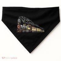 Steam Engine Model Train Lover Railwayman Driver Railroad USA-Made Doggie Bandana thumb 0