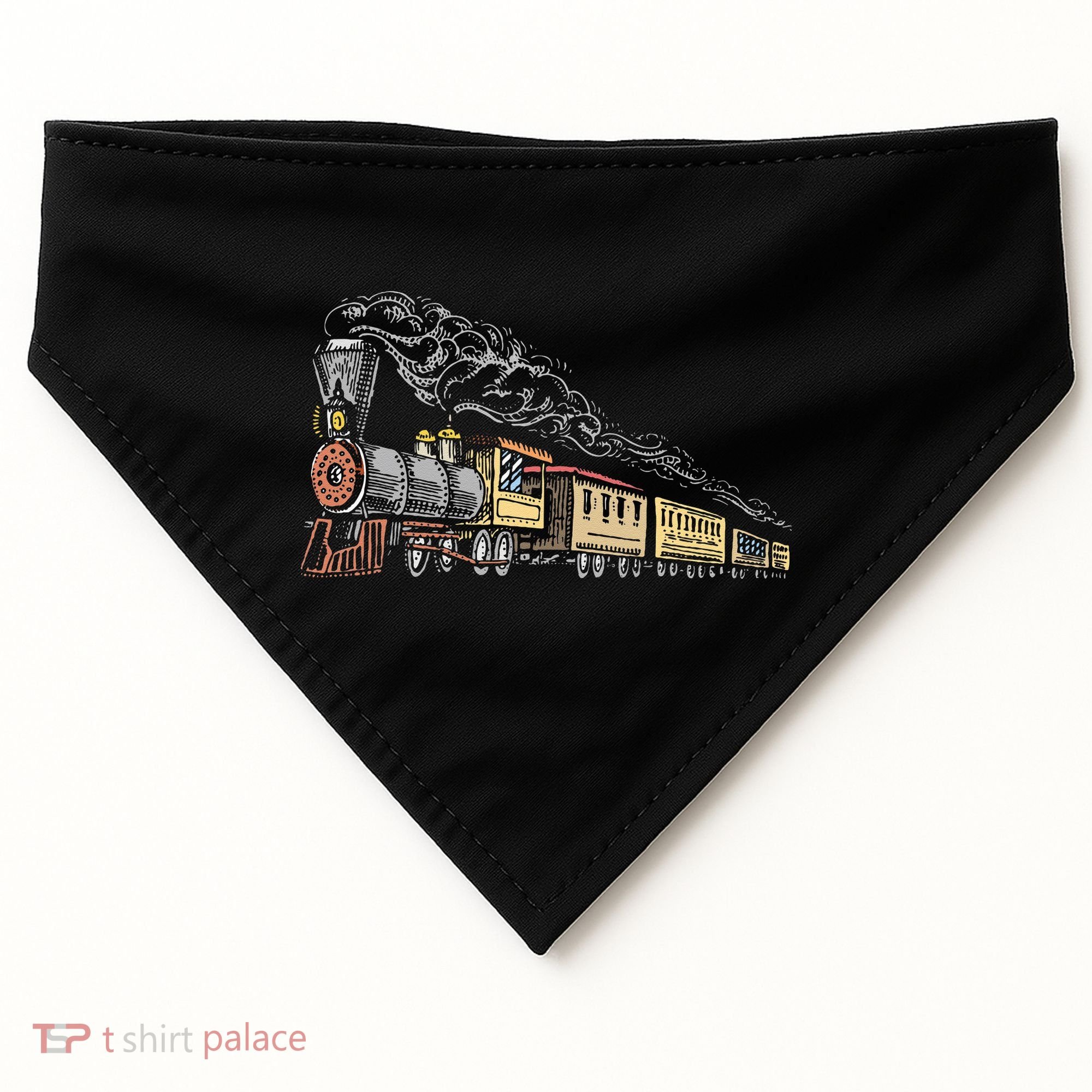 Steam Engine Model Train Lover Railwayman Driver Railroad USA-Made Doggie Bandana