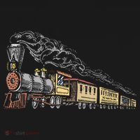 Steam Engine Model Train Lover Railwayman Driver Railroad USA-Made Doggie Bandana thumb 2