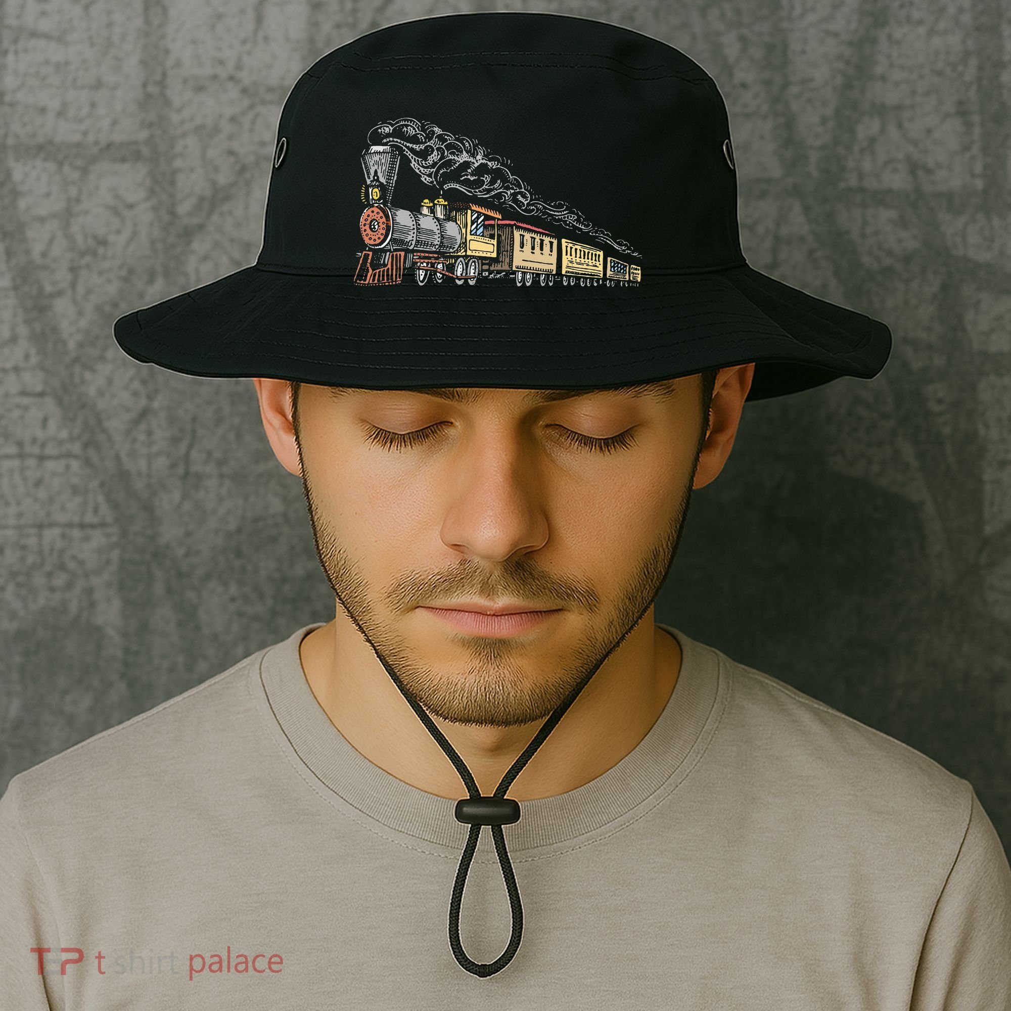 Steam Engine Model Train Lover Railwayman Driver Railroad Bucket Hat