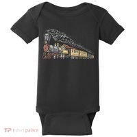 Steam Engine Model Train Lover Railwayman Driver Railroad Baby Bodysuit thumb 0