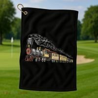 Steam Engine Model Train Lover Railwayman Driver Railroad Golf Towel thumb 1
