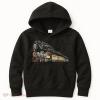 Steam Engine Model Train Lover Railwayman Driver Railroad Kids Hoodie thumb 0