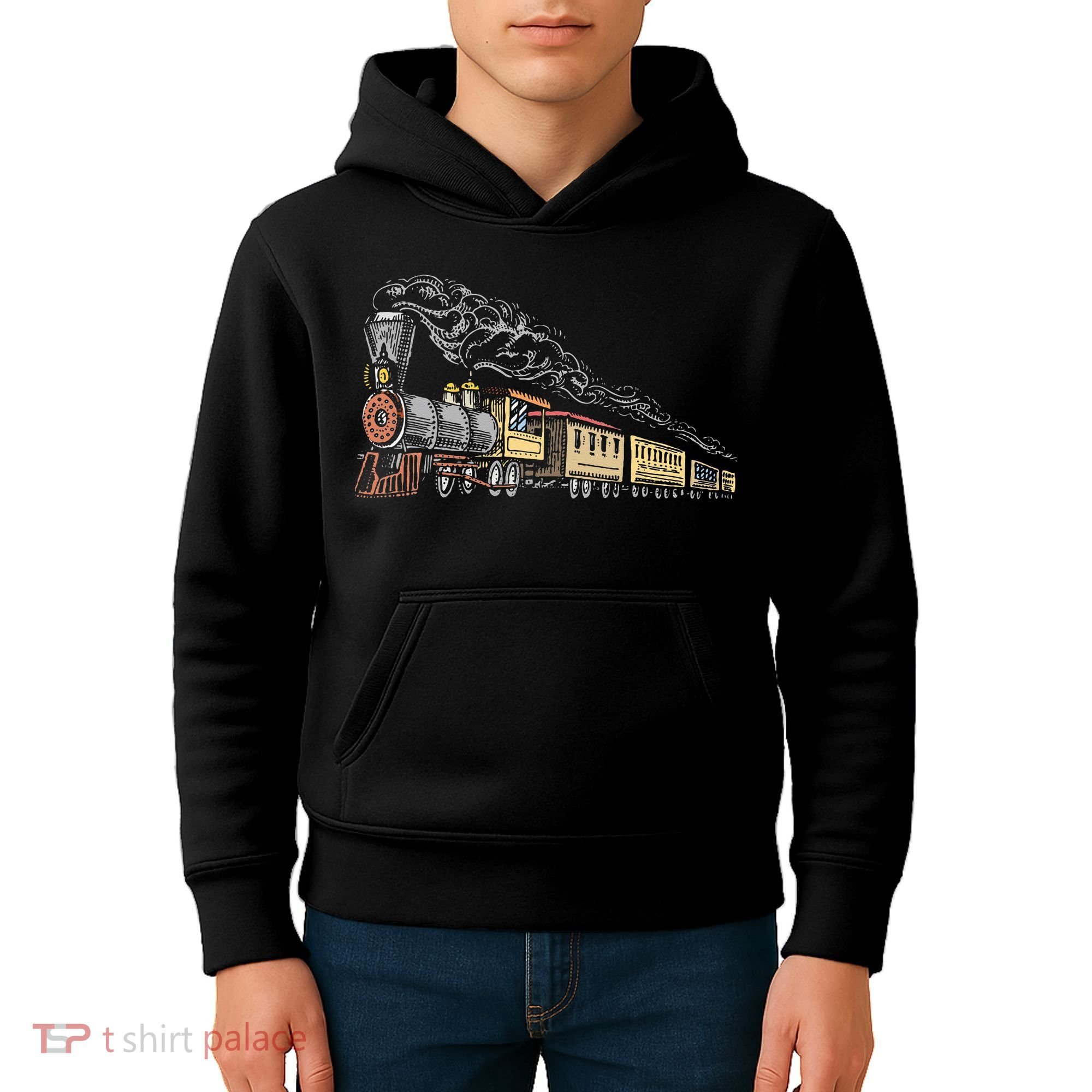 Steam Engine Model Train Lover Railwayman Driver Railroad Kids Hoodie