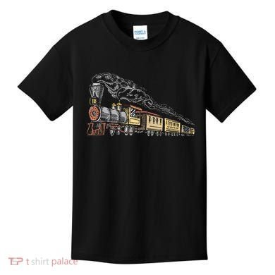 Steam Engine Model Train Lover Railwayman Driver Railroad Kids T-Shirt