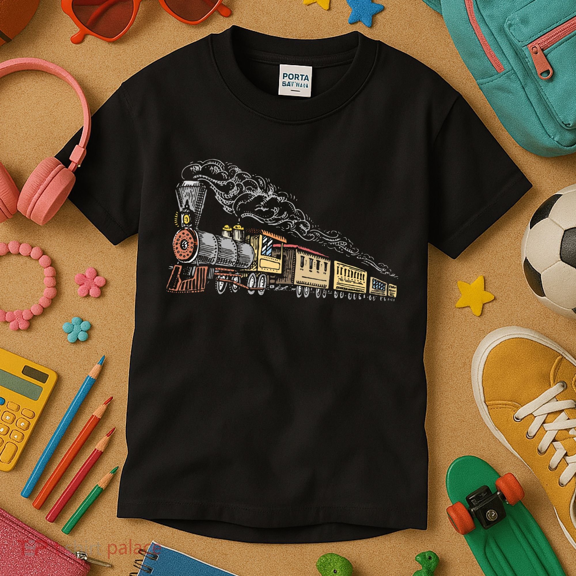 Steam Engine Model Train Lover Railwayman Driver Railroad Kids T-Shirt