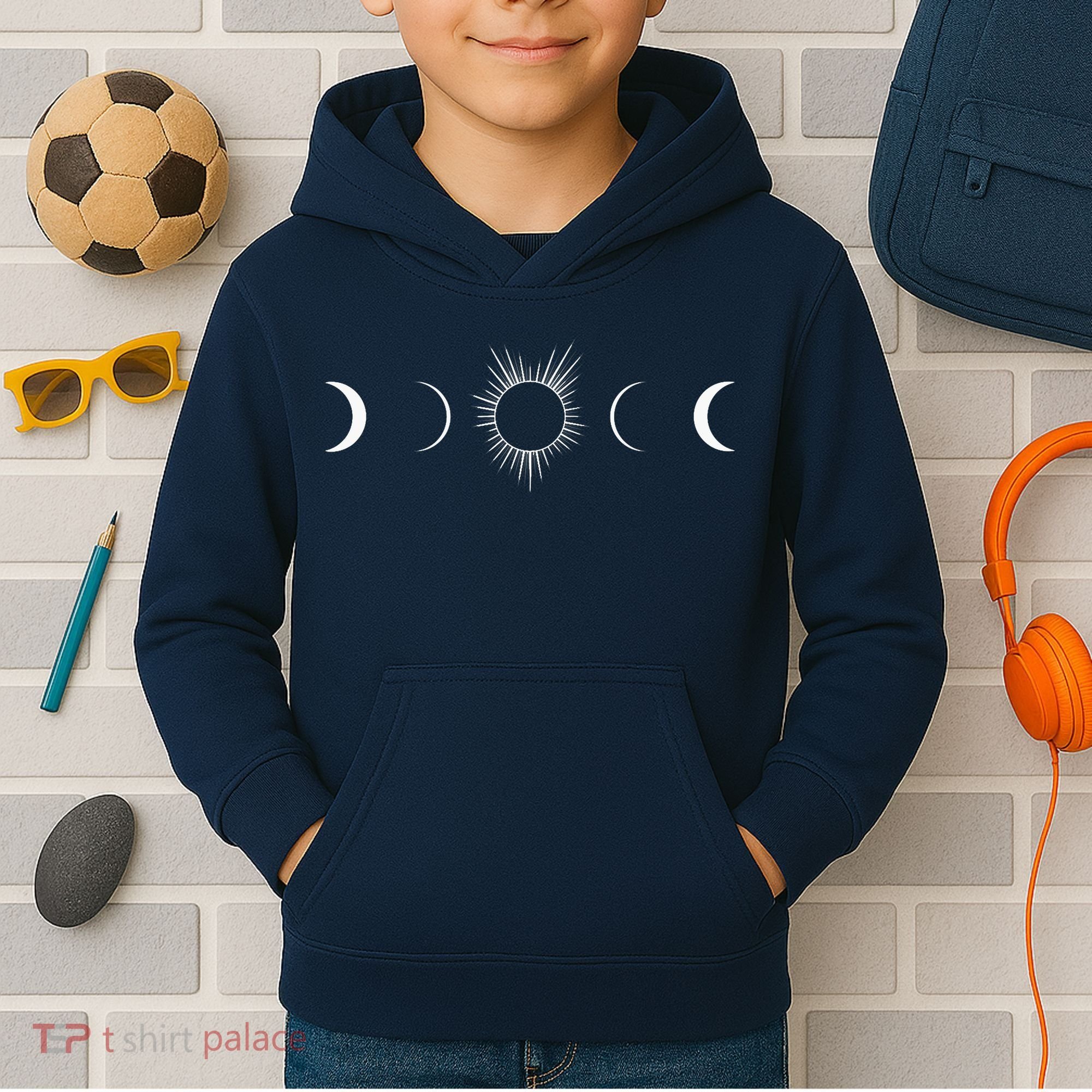 Solar Eclipse Moon Phases Totality Kids Hoodie