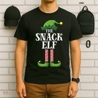 Snack Elf Matching Family Group Christmas Party T-Shirt thumb 6