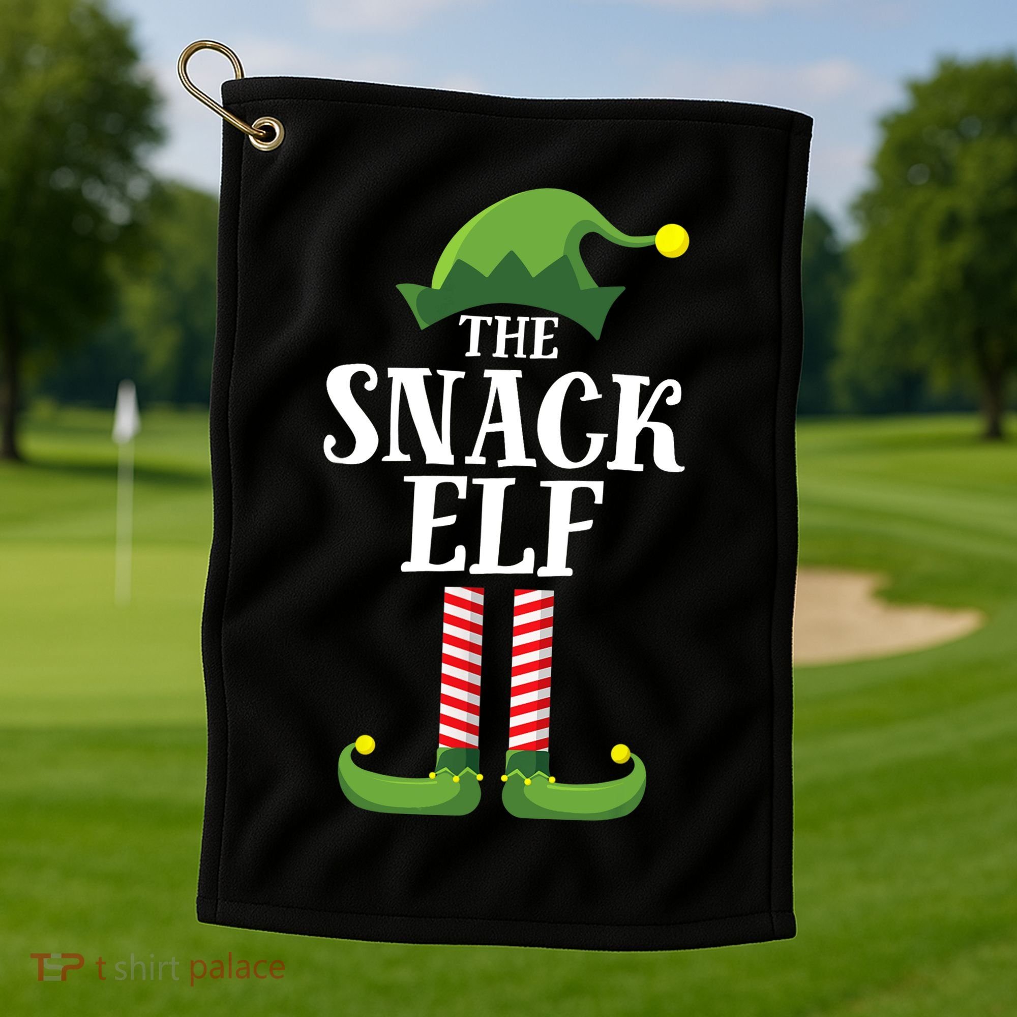 Snack Elf Matching Family Group Christmas Party Golf Towel