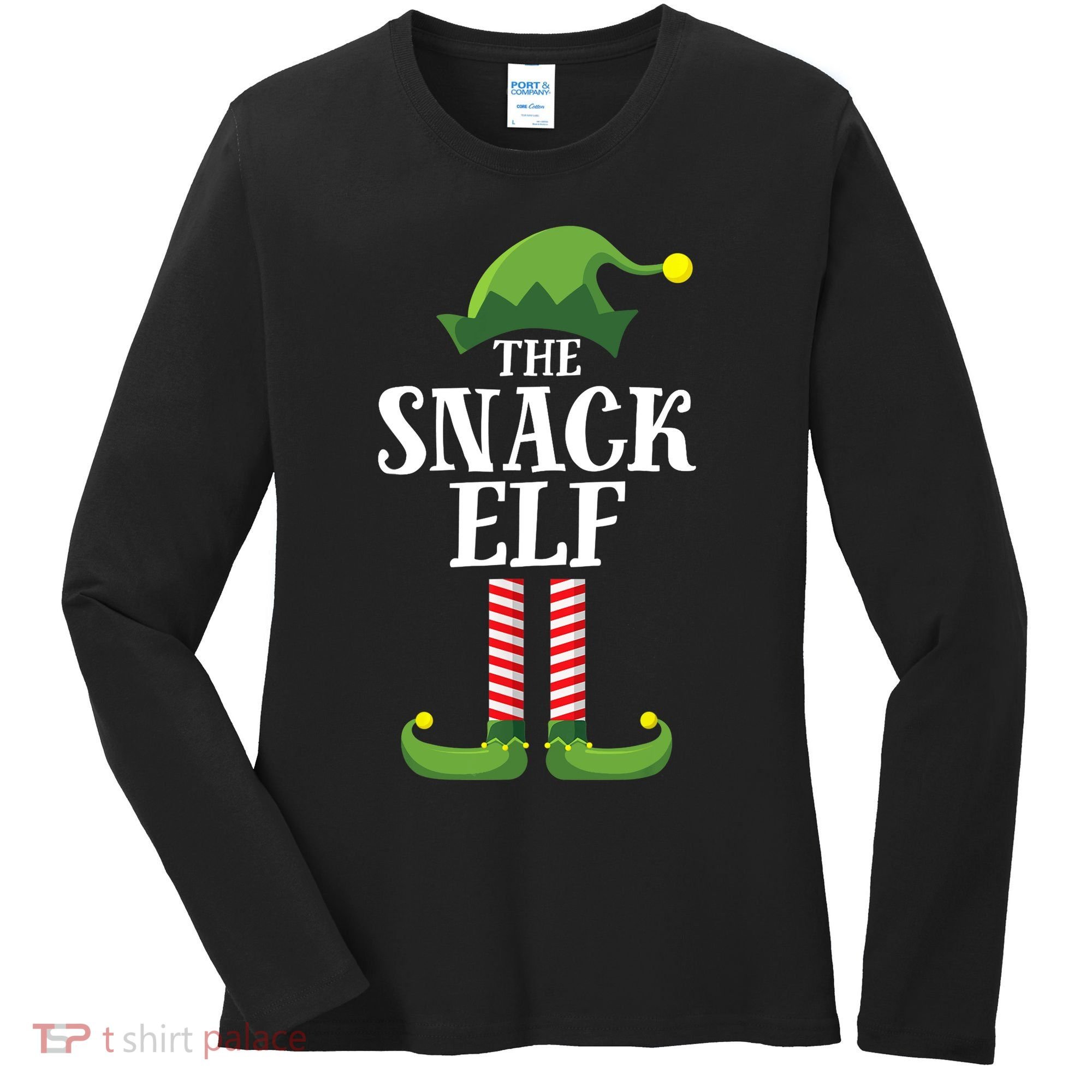 Snack Elf Matching Family Group Christmas Party Women's Long Sleeve Shirt