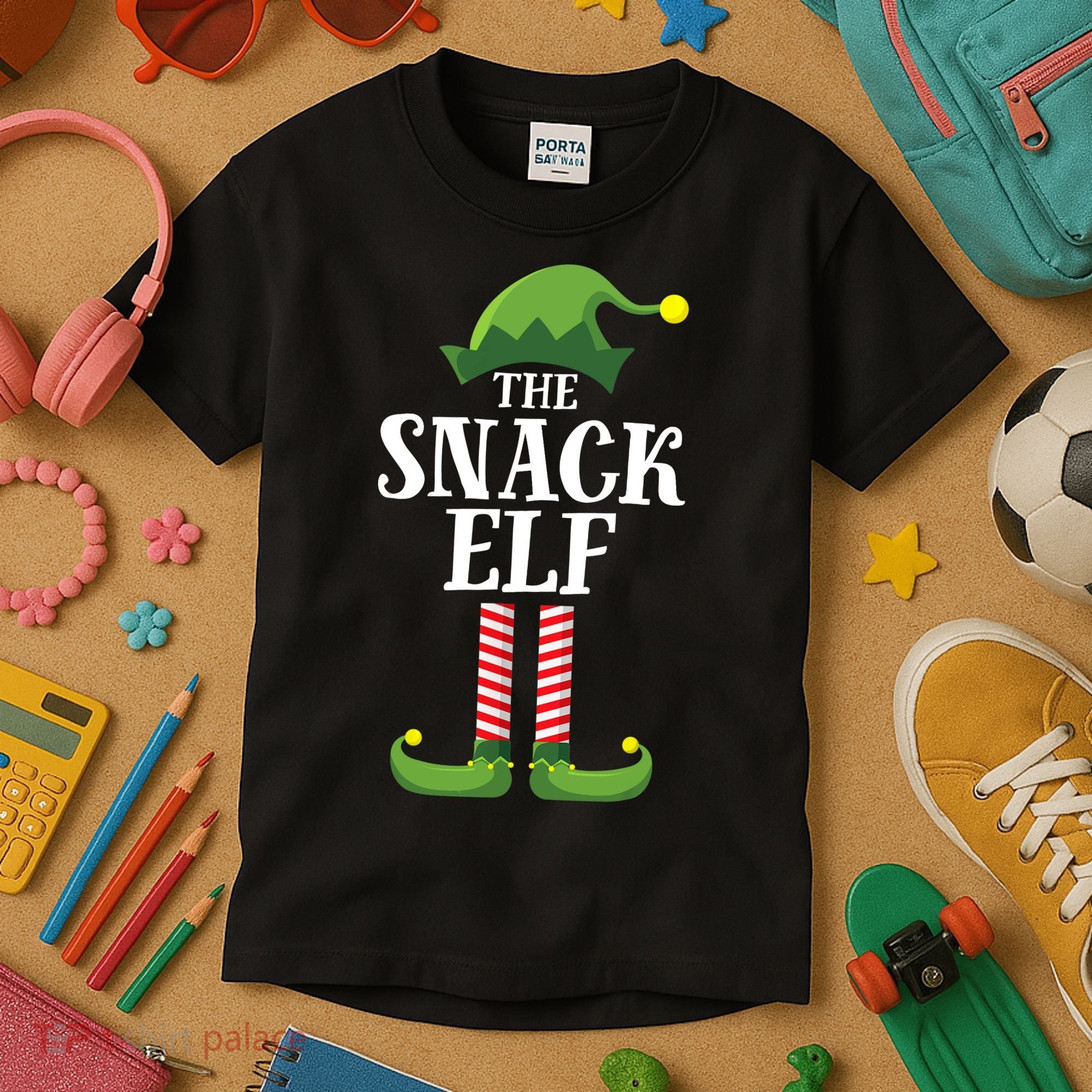Snack Elf Matching Family Group Christmas Party Kids T-Shirt