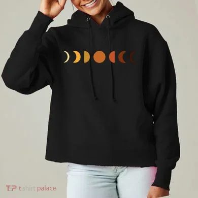 Solar Eclipse Moon Ladies Heavyweight Boxy Pullover Hoodie