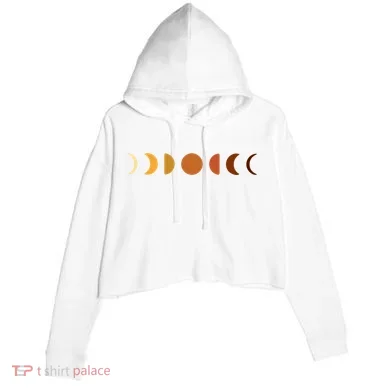 Solar Eclipse Moon Crop Fleece Hoodie