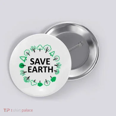 Save Earth Nature Trees Button